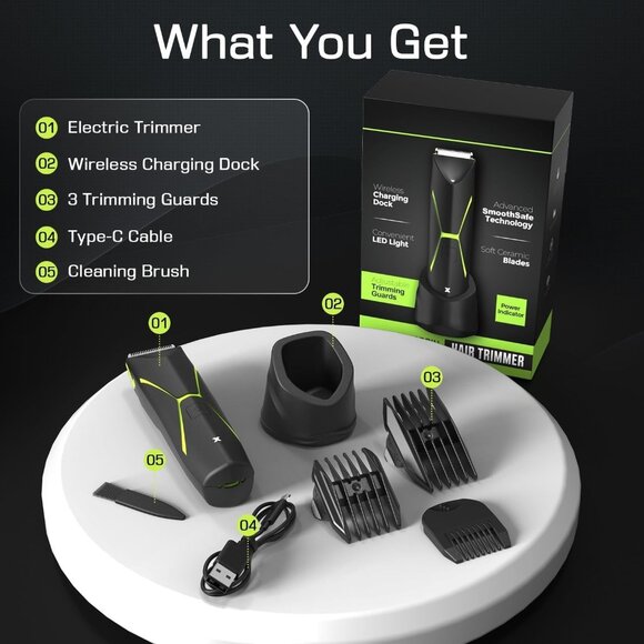 Men’s Electric Body Hair Trimmer – Waterproof Groin & Ball Groomer, Cordless Rec - Picture 7 of 7